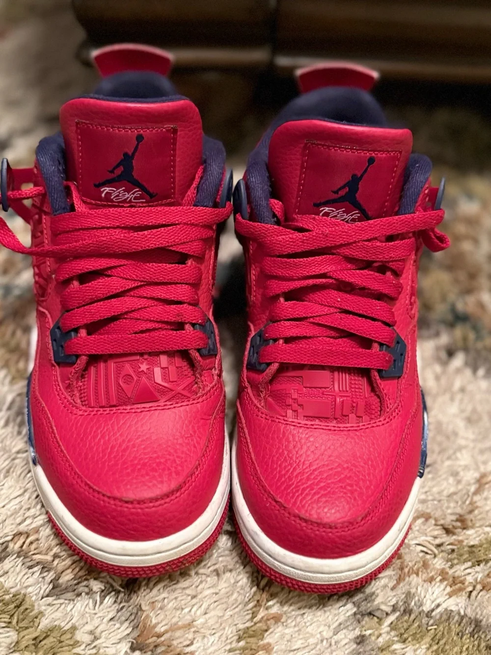 Air Jordan 4 Retro Red/Navy Basketball Sneakers