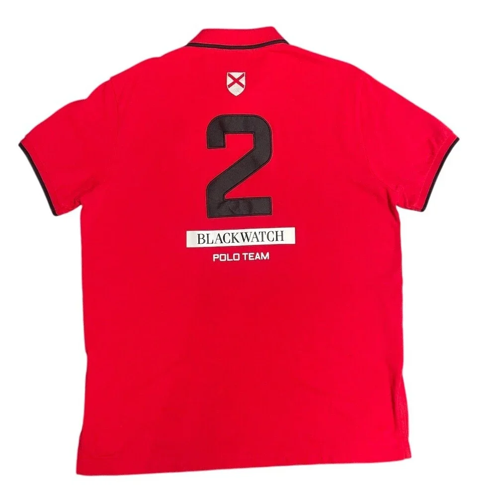 Polo Ralph Lauren Polo Shirt Red Big Pony Logo Graphic Short Mens XL