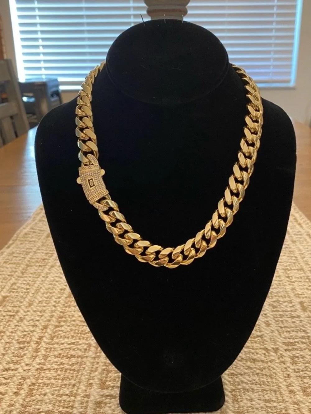 18”  Cuban Link Choker Necklace 14mm Gold Plated 14k