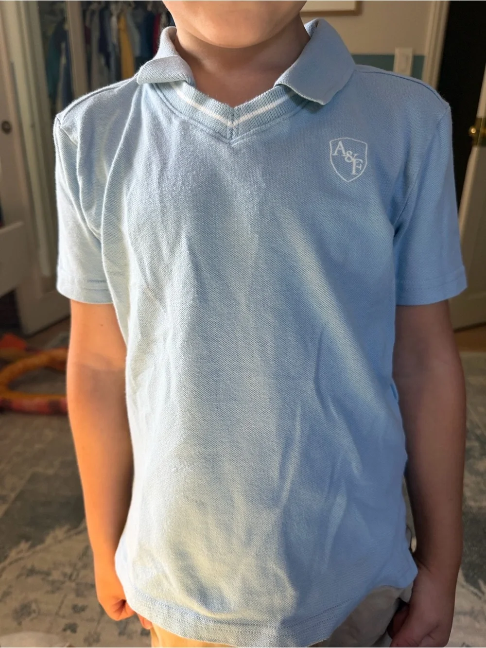 abercrombie kids Light Blue Polo with Shield Crest