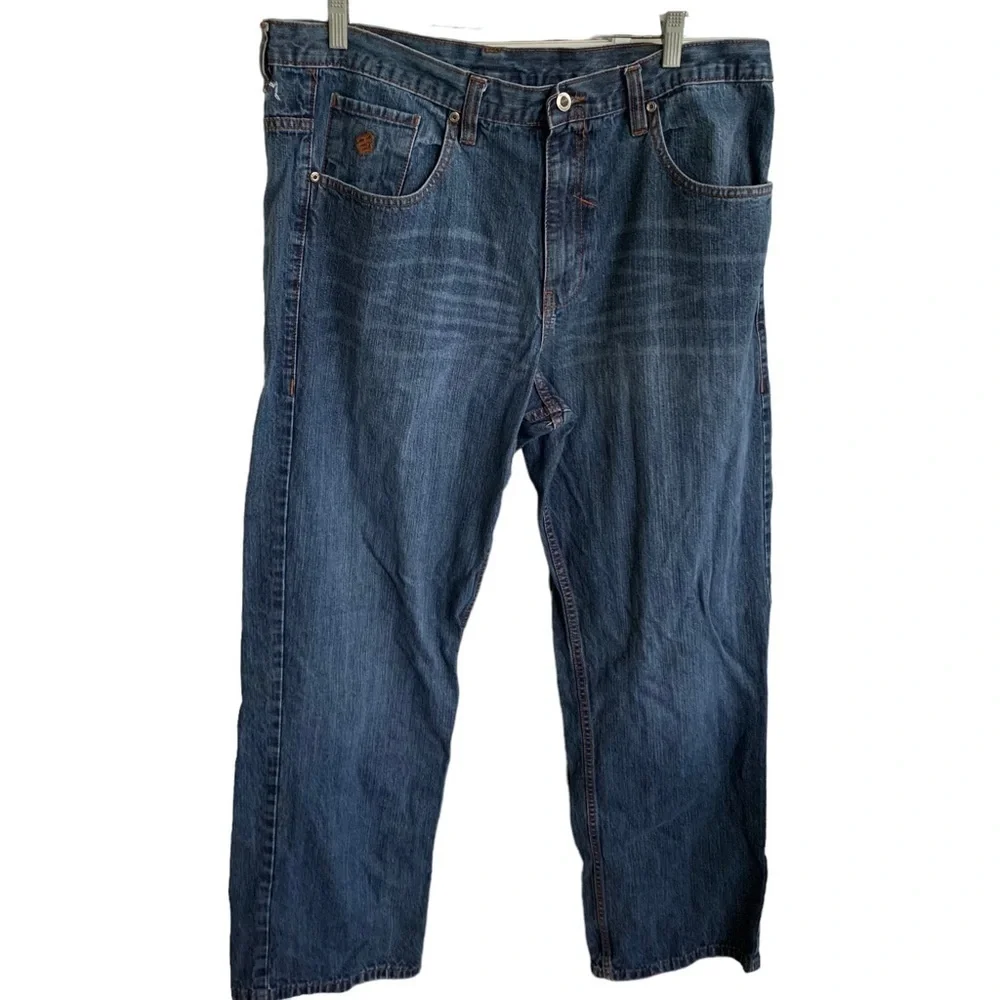 Men’s Rocawear Denim Blue Jeans Size 38 Embroidered