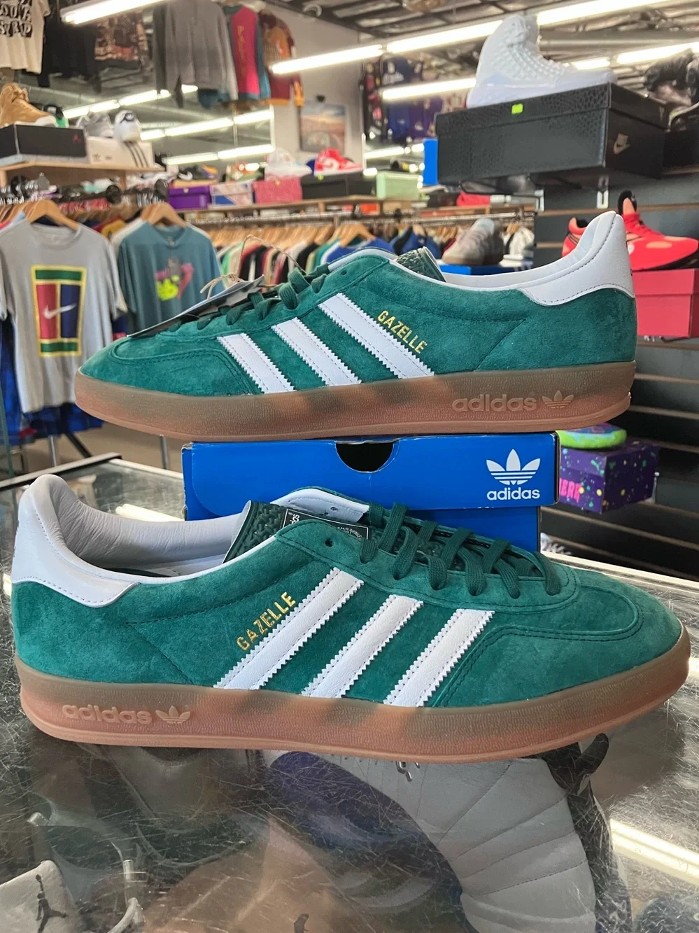 Adidas Gazelle Indoor Collegiate Green Gum Size 11.5