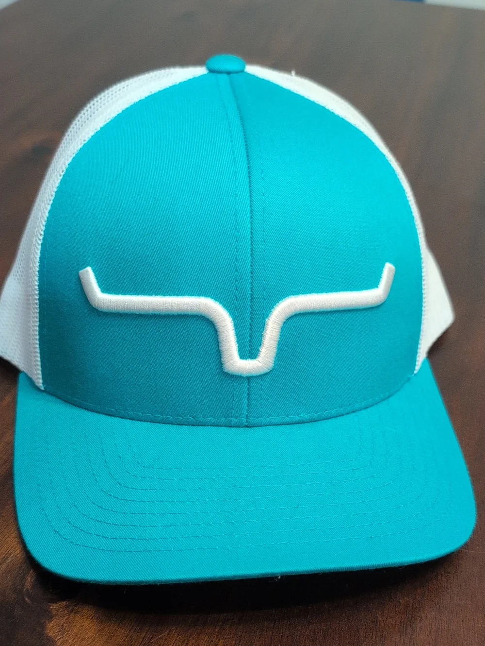Kimes Ranch Turquoise and White Trucker Hat