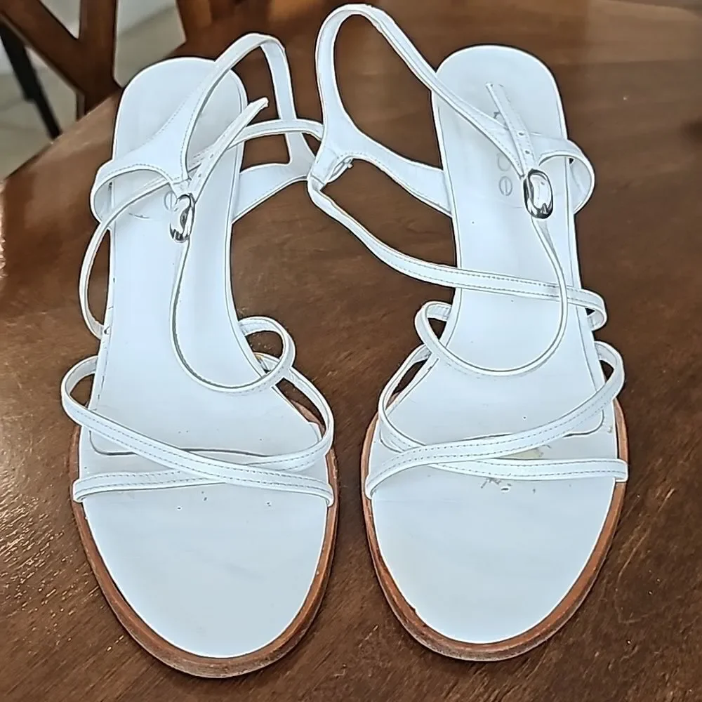Bebe y2k‎ white, sctrappy heels size 8.5