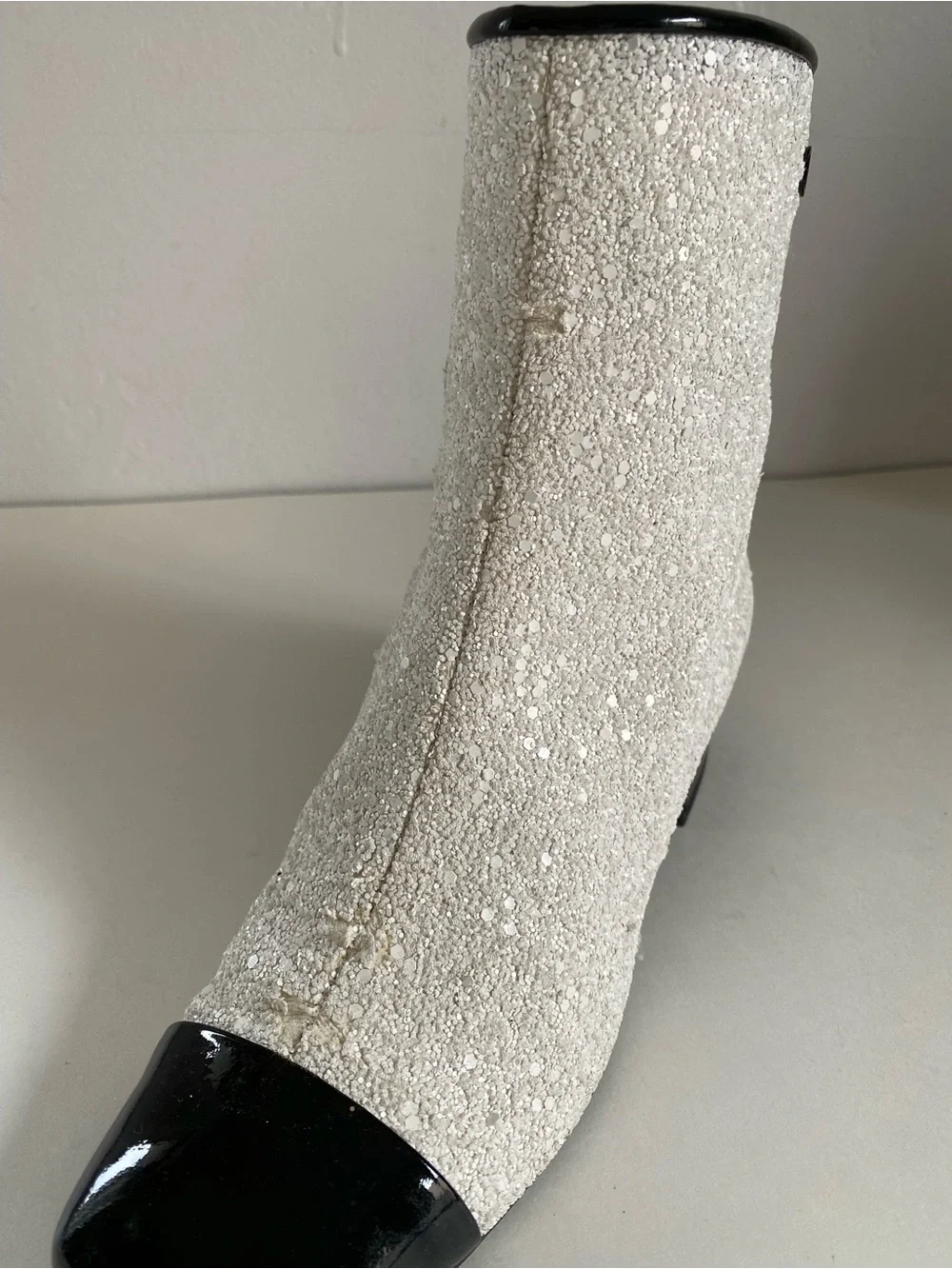 CHANEL sequined white