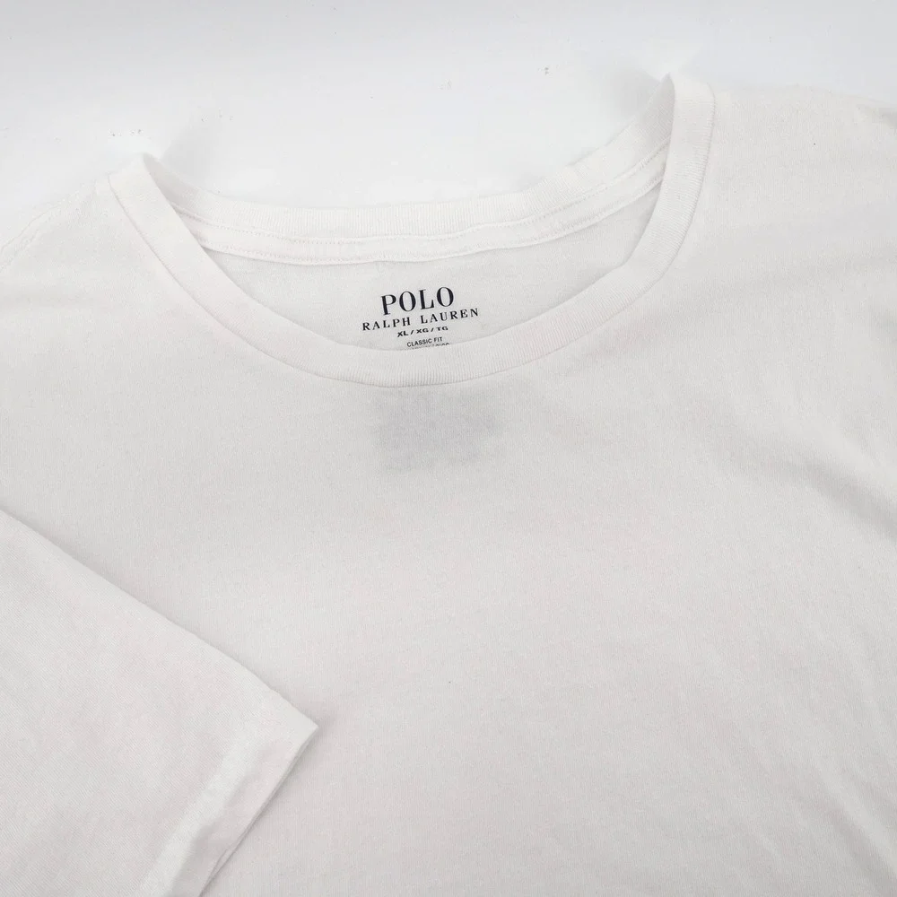 Polo Ralph Lauren T-Shirt‎ Crew Neck White Classic Fit Short Sleeve Mens XL