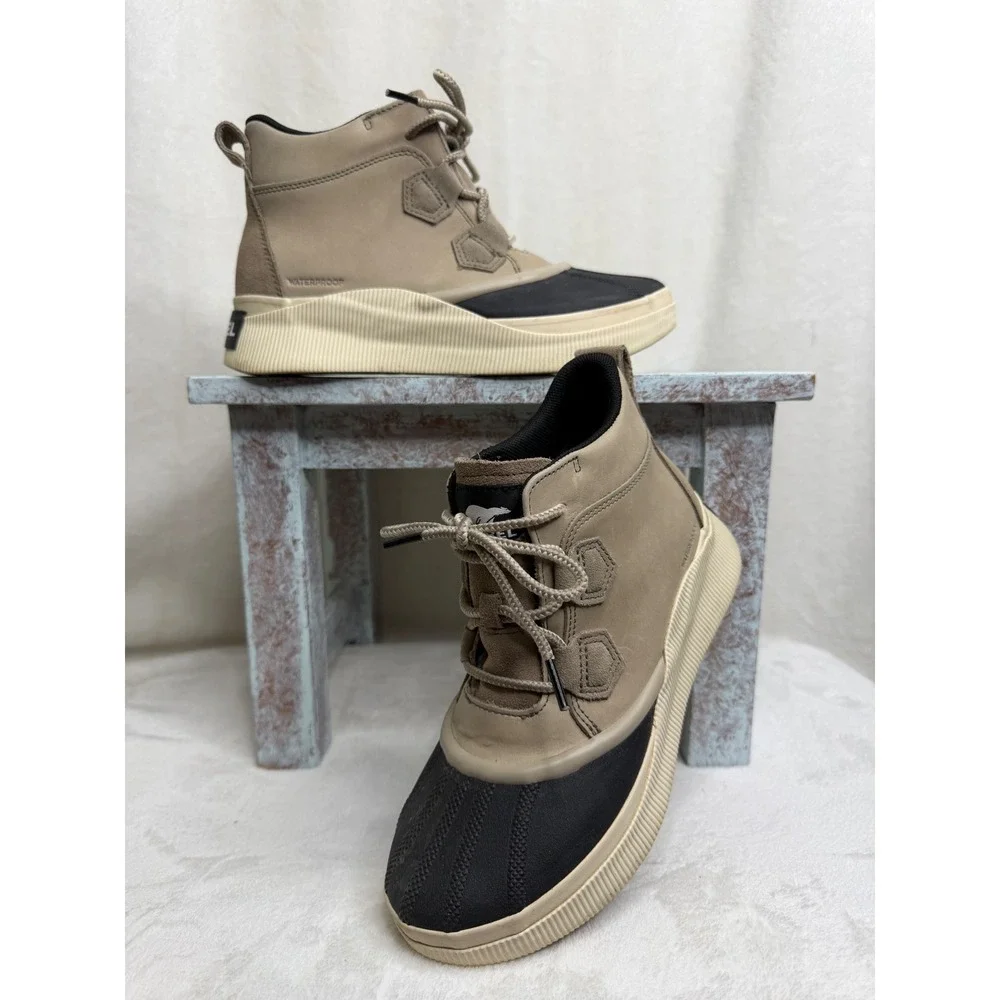 Sorel Out N About Classic Duck Boot Womens 9 Khaki Black NL5153-264 Waterproof‎