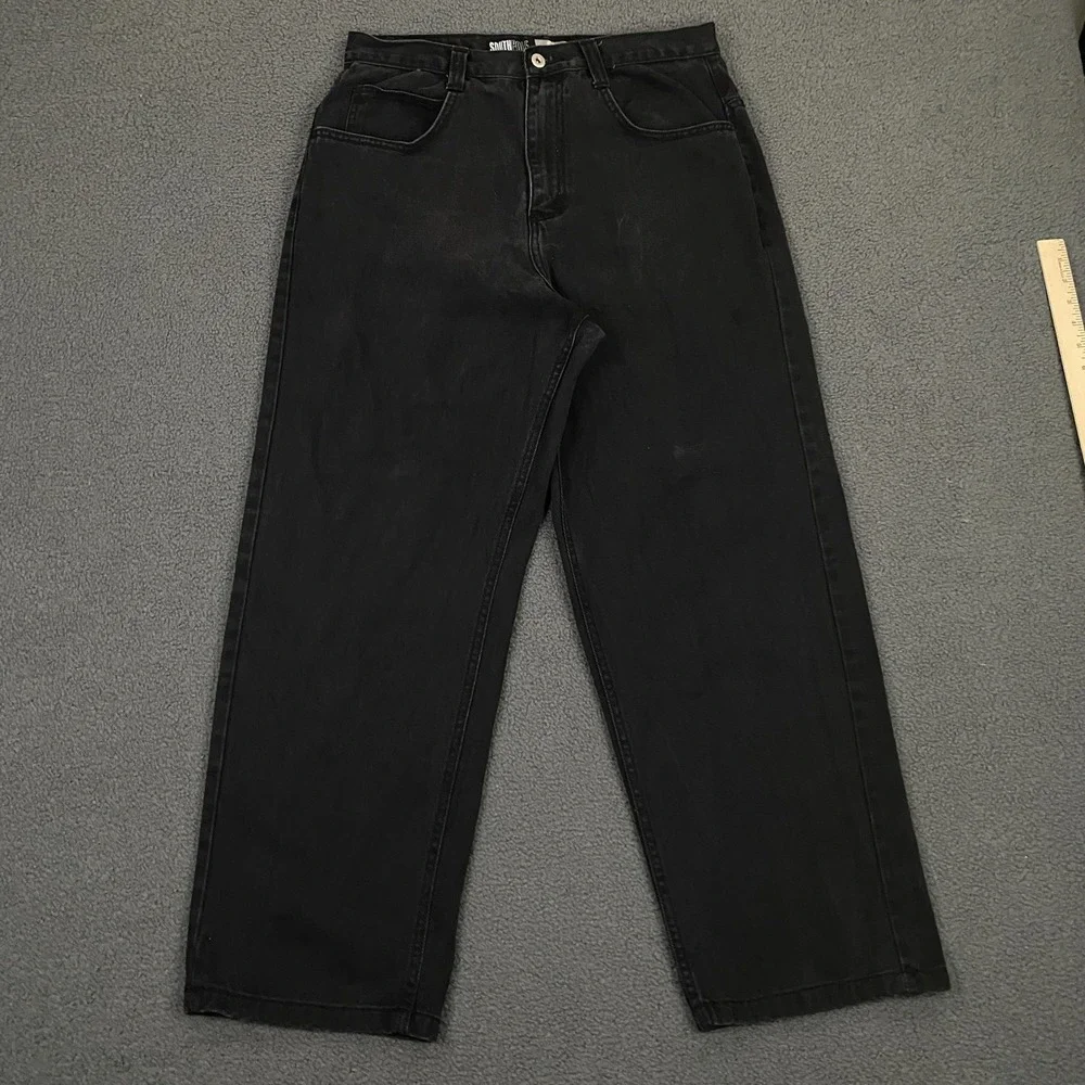 Vintage Y2K SouthPole Jeans FITS 32x30 Black Baggy Relaxed Skater Silver Tab