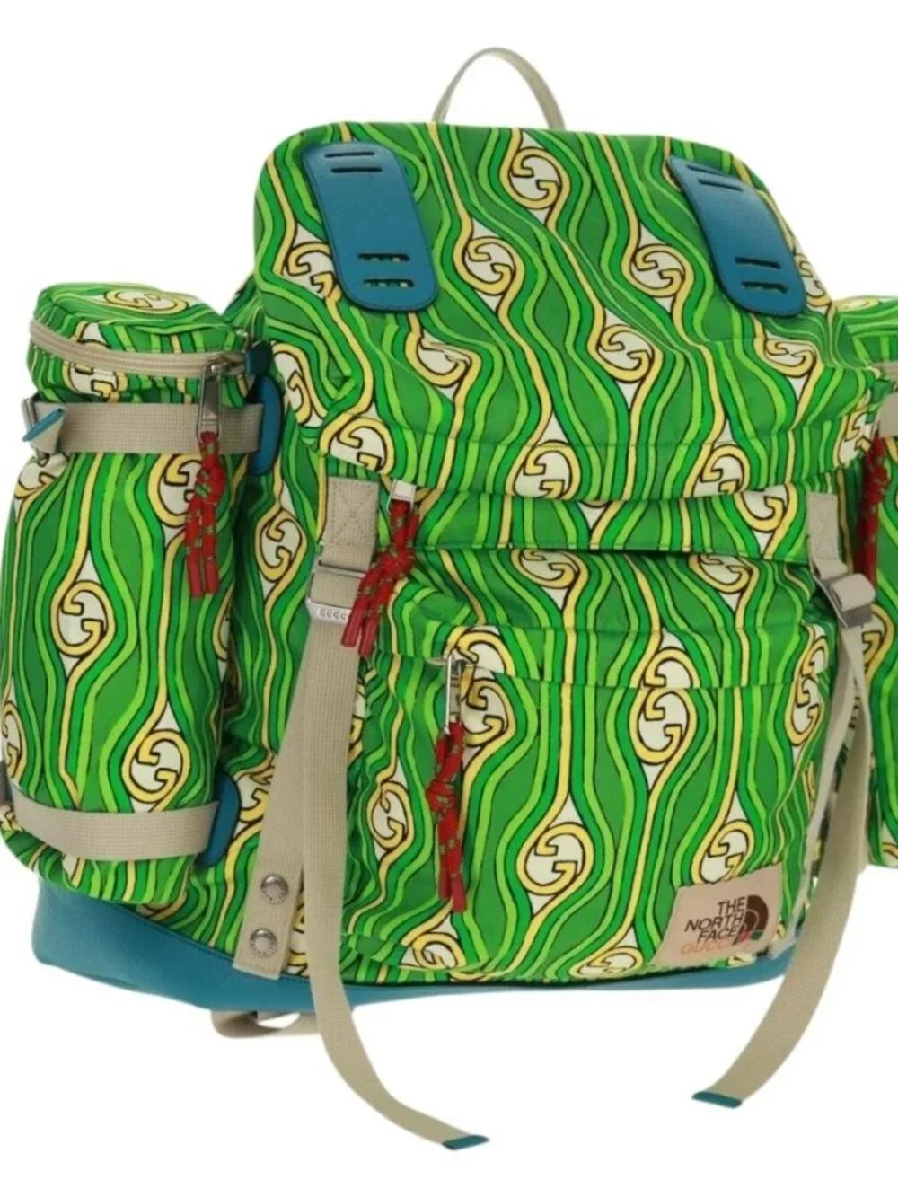 GUCCI The North Face Backpack Nylon Green Silver 650294 Auth 170794SAM