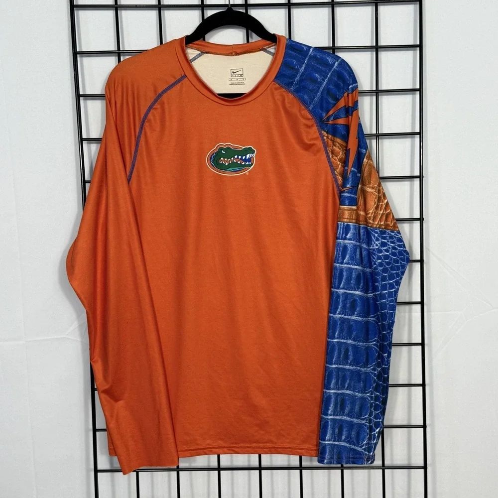 Nike Team‎ Florida Gators Performance Shirt Mens Medium Orange Graphic Sleeve