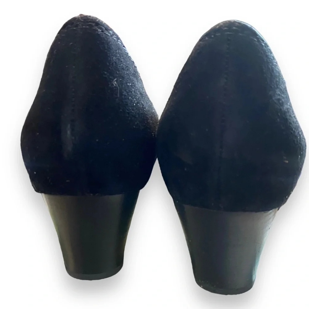 Clarks black suede
