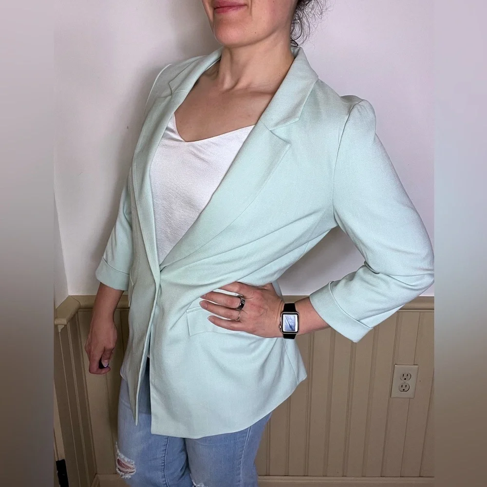 George Asda United Kingdom Casual Blazer Mint Trendy Oversized Women’s Sz  12