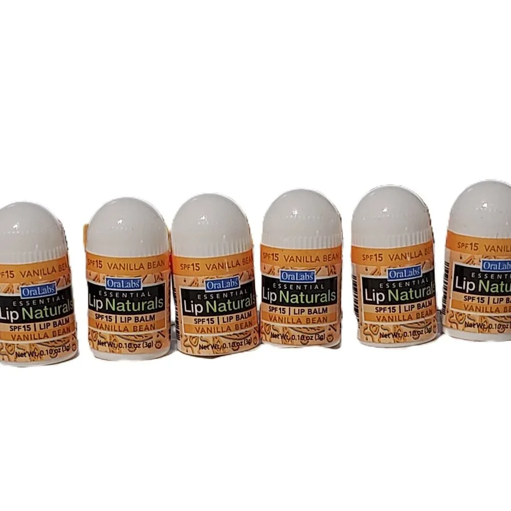 6 Ora Labs Essential Lip Naturals Vanilla Bean Mini Lip Balm‎ SPF 15 Exp 9/2028