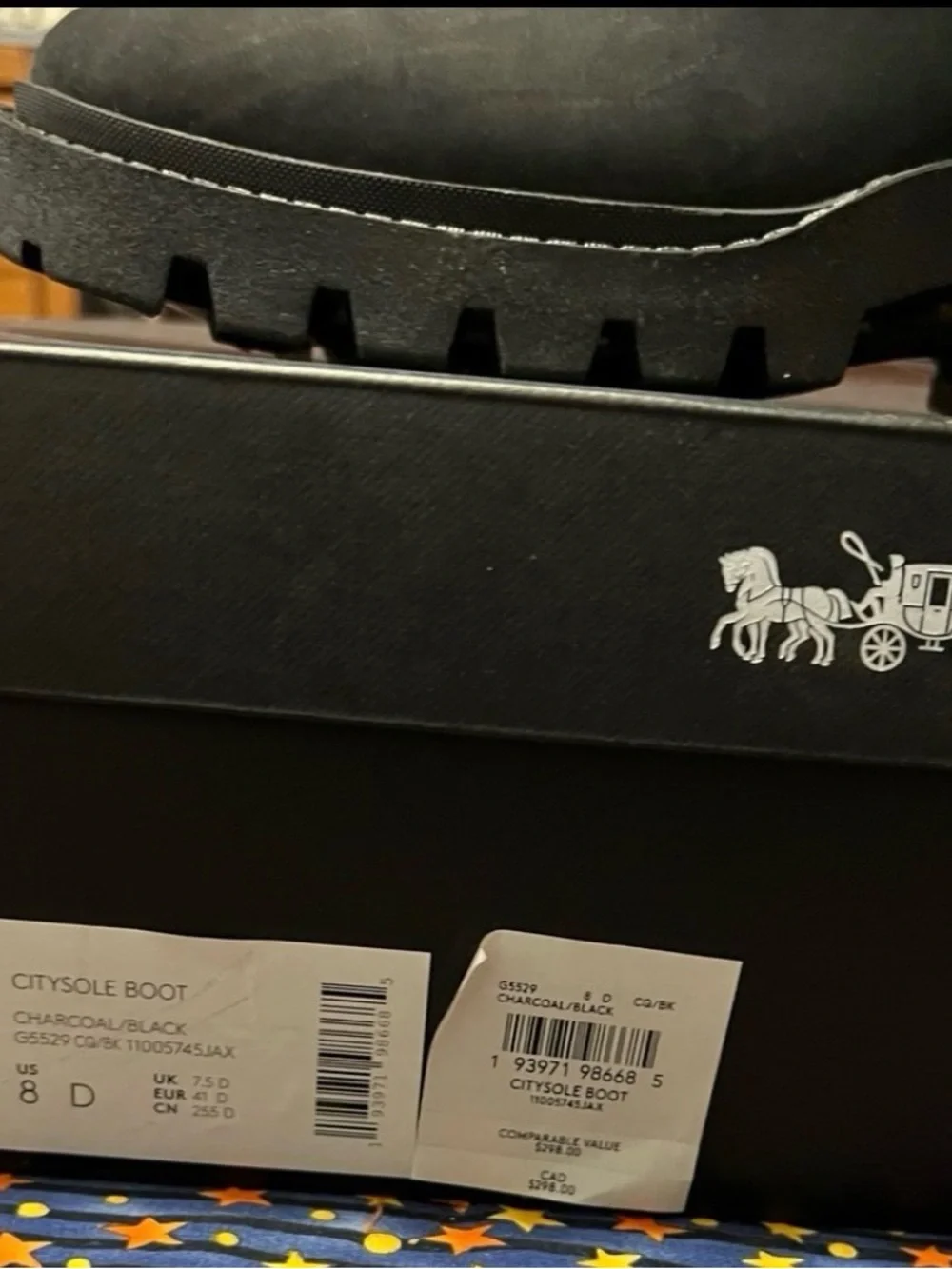 Coach black boot bold