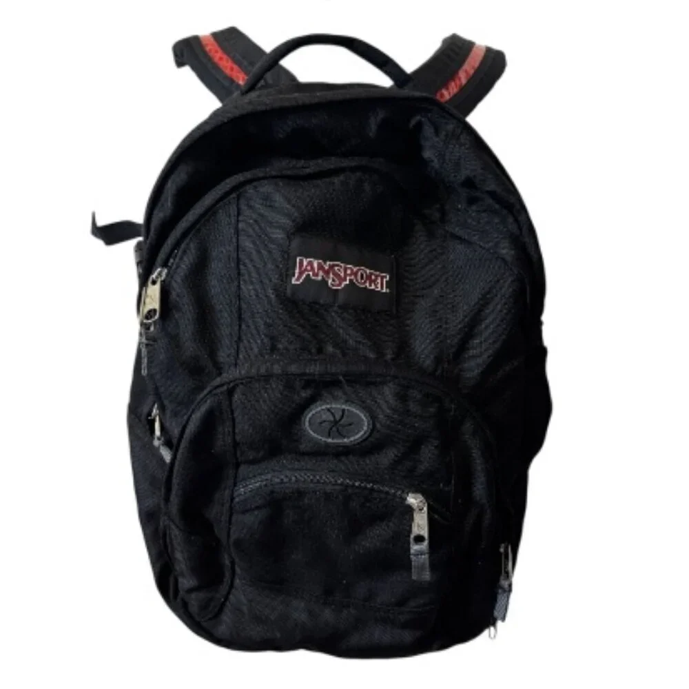Jansport Airlift Backpack Multiple Zippers Large Black Hiking Outdoor Computer