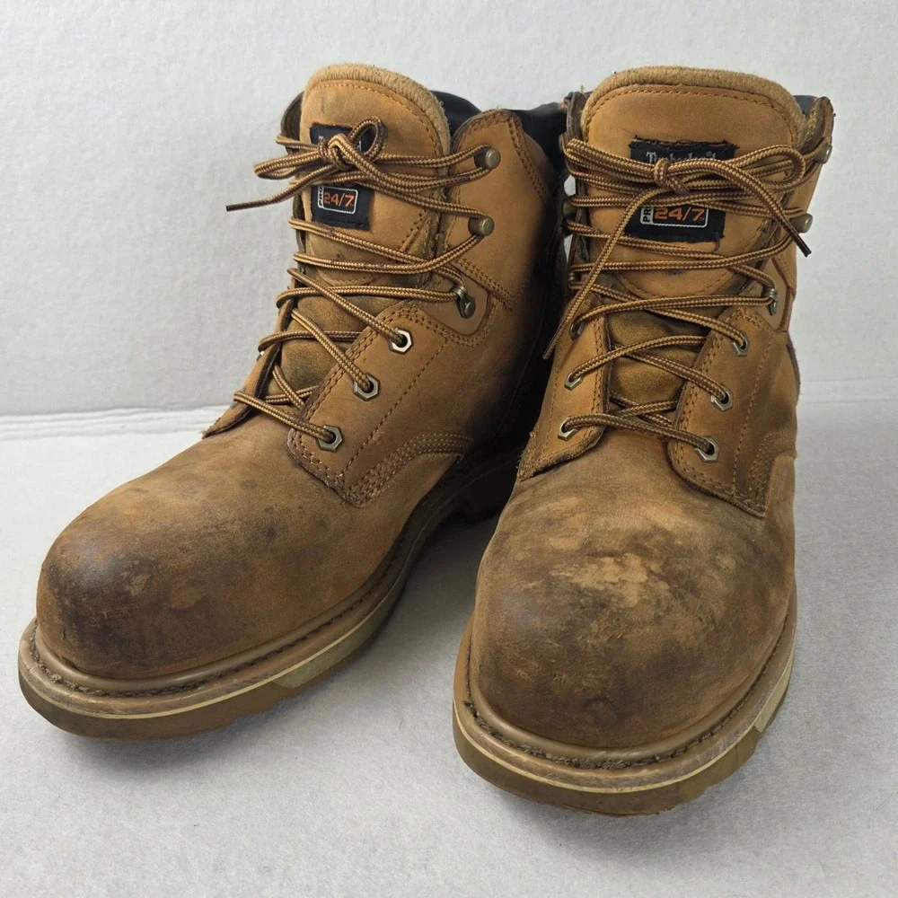 Timberland PRO Mens 33031 Direct Attach Steel Toe Work Boots Wheat Leather 12M