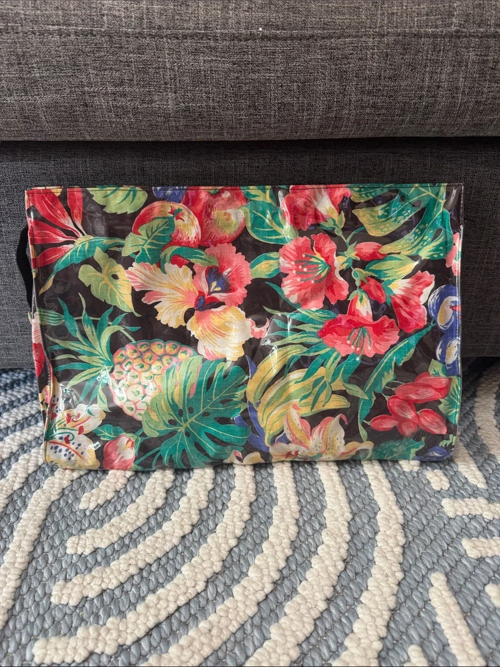 Vintage M'Lady Ltd Tropical Beach Bag Travel Toiletry Cosmetic Pouch Hawaiian 80