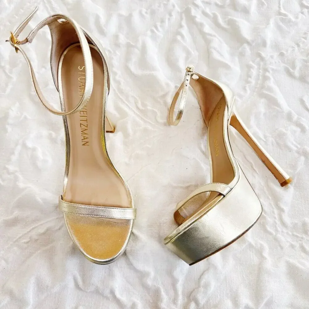 Stuart Weitzman closure almond stiletto