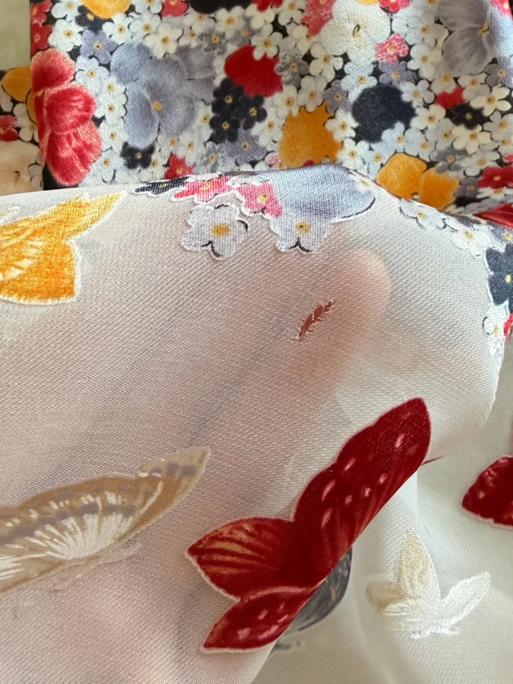 Dior appliqué 34” sheer