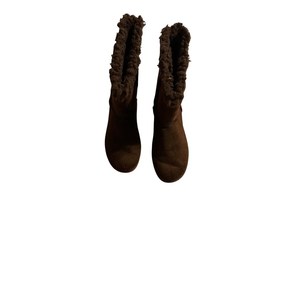 So‎ Soft Boots Women's Brown Faux Suede Fur Lined Winter Cozy
