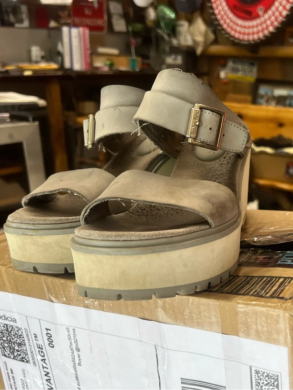 Timberland Women's Karolyn Platform Sandals/wedges in gray