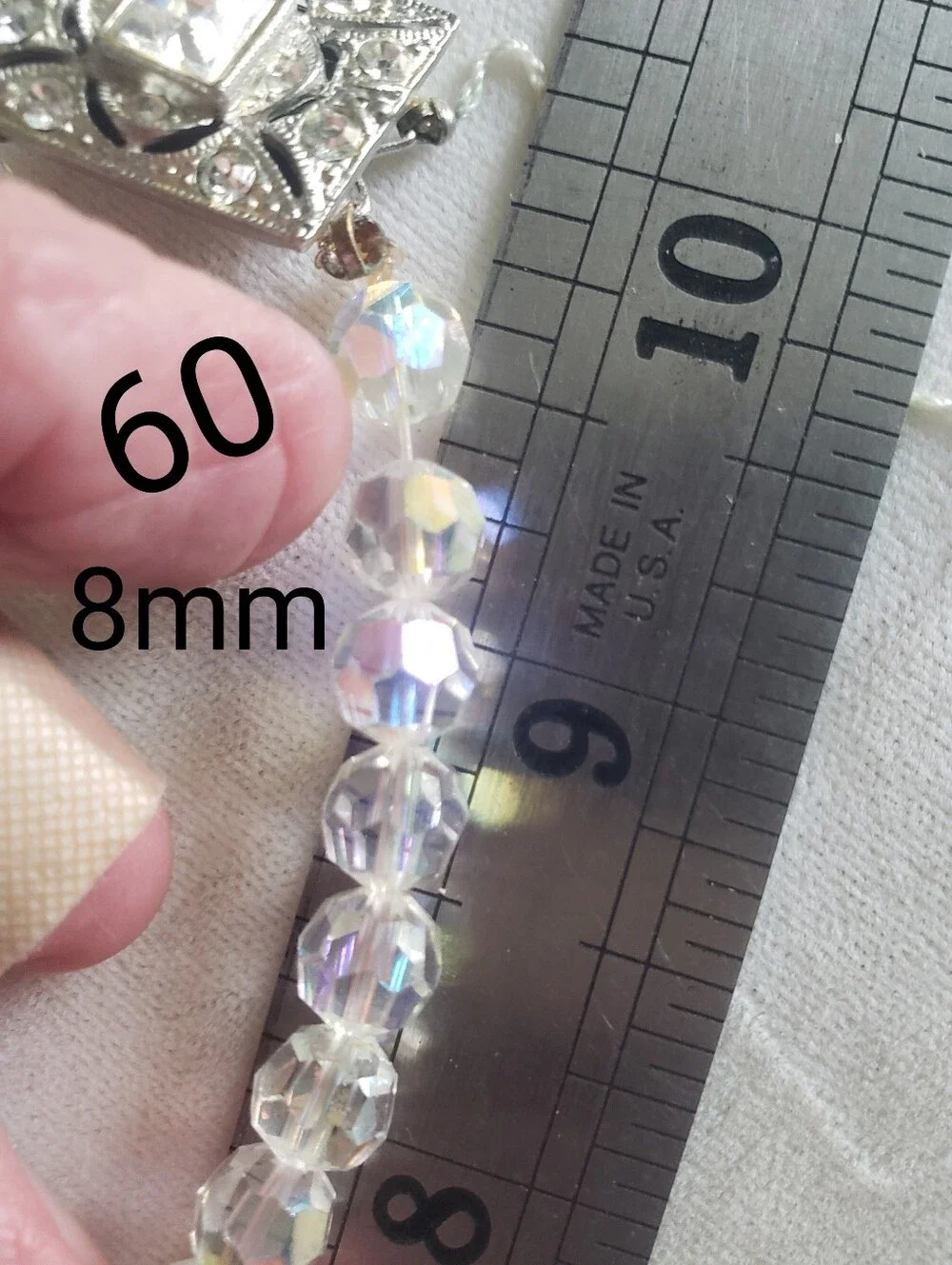 Aurora Borealis (AB) crystal glass mid century