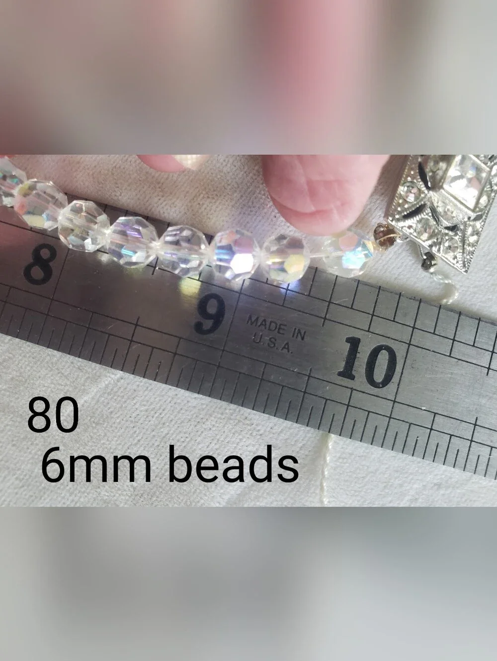 Aurora Borealis (AB) crystal glass mid century