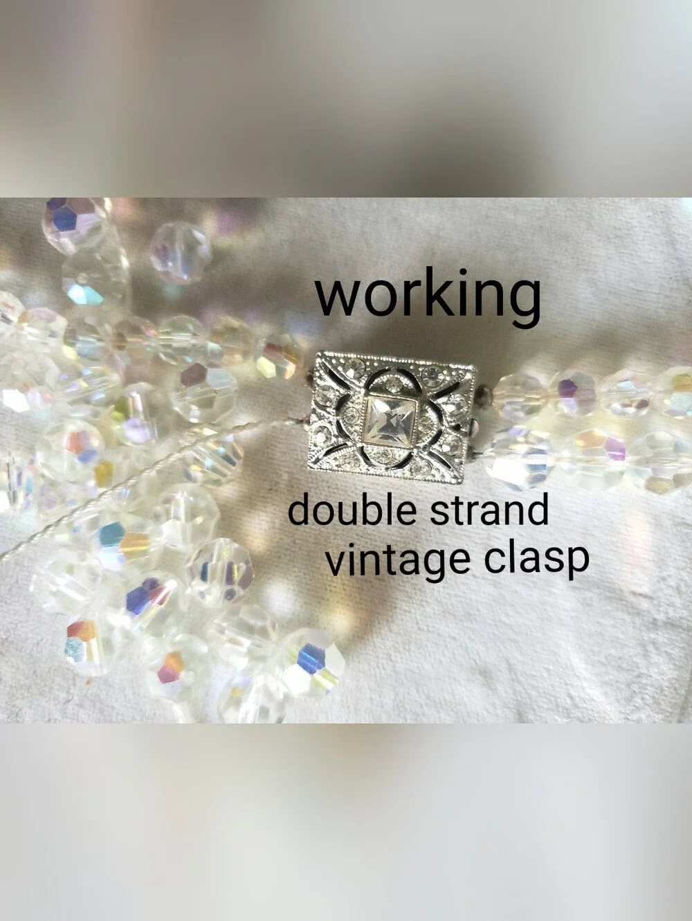 Aurora Borealis (AB) crystal glass mid century