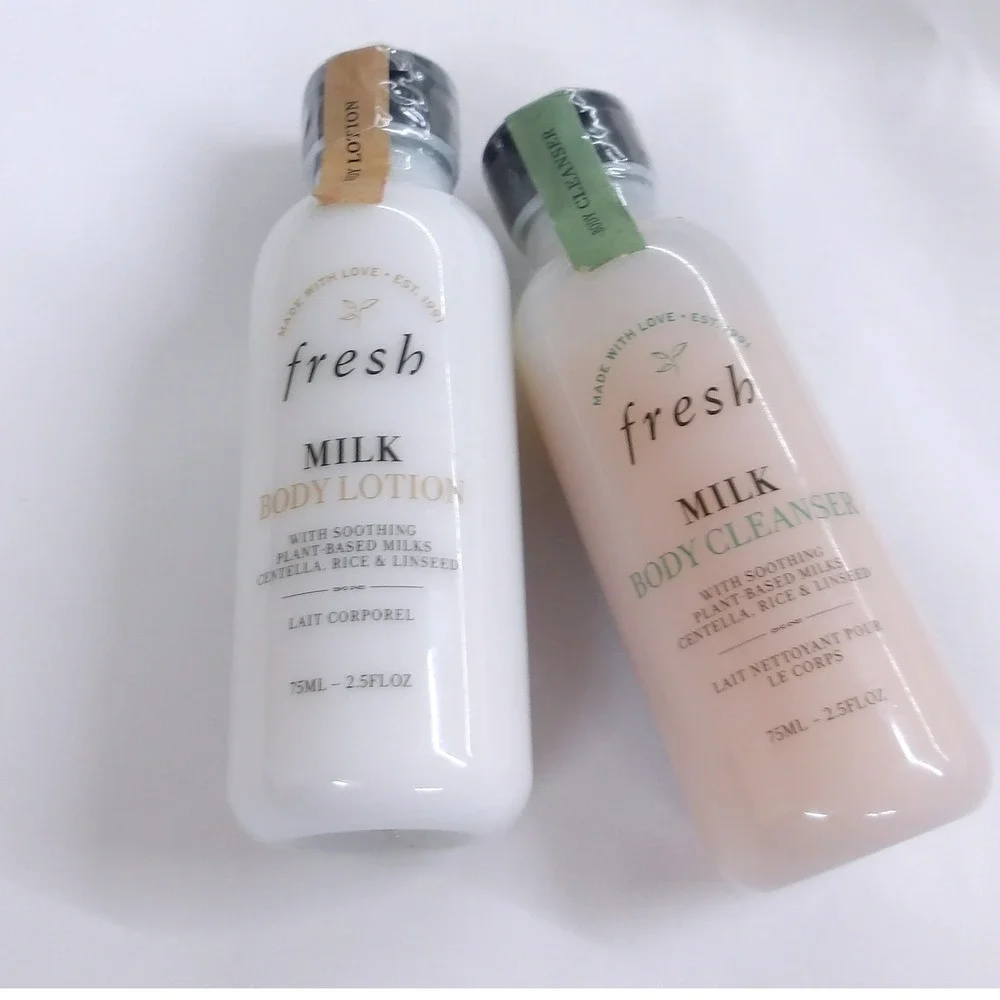 Fresh Milk Body Lotion & Cleanser Set Soothing Travel‎ Size 75ML/ #M7140