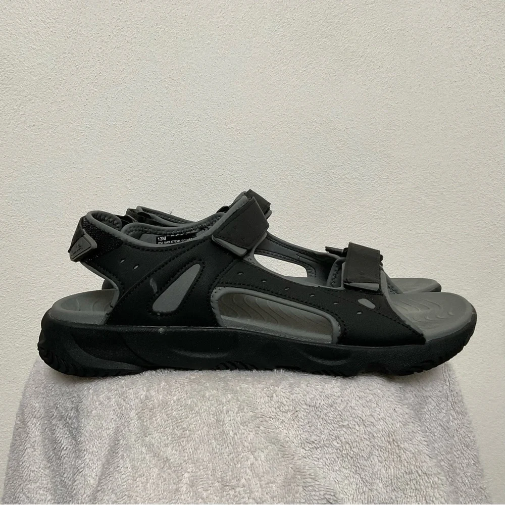Hurley Black, Grey Rubber Adjustable Strap Men's Sandals Size 13 Summer Beach