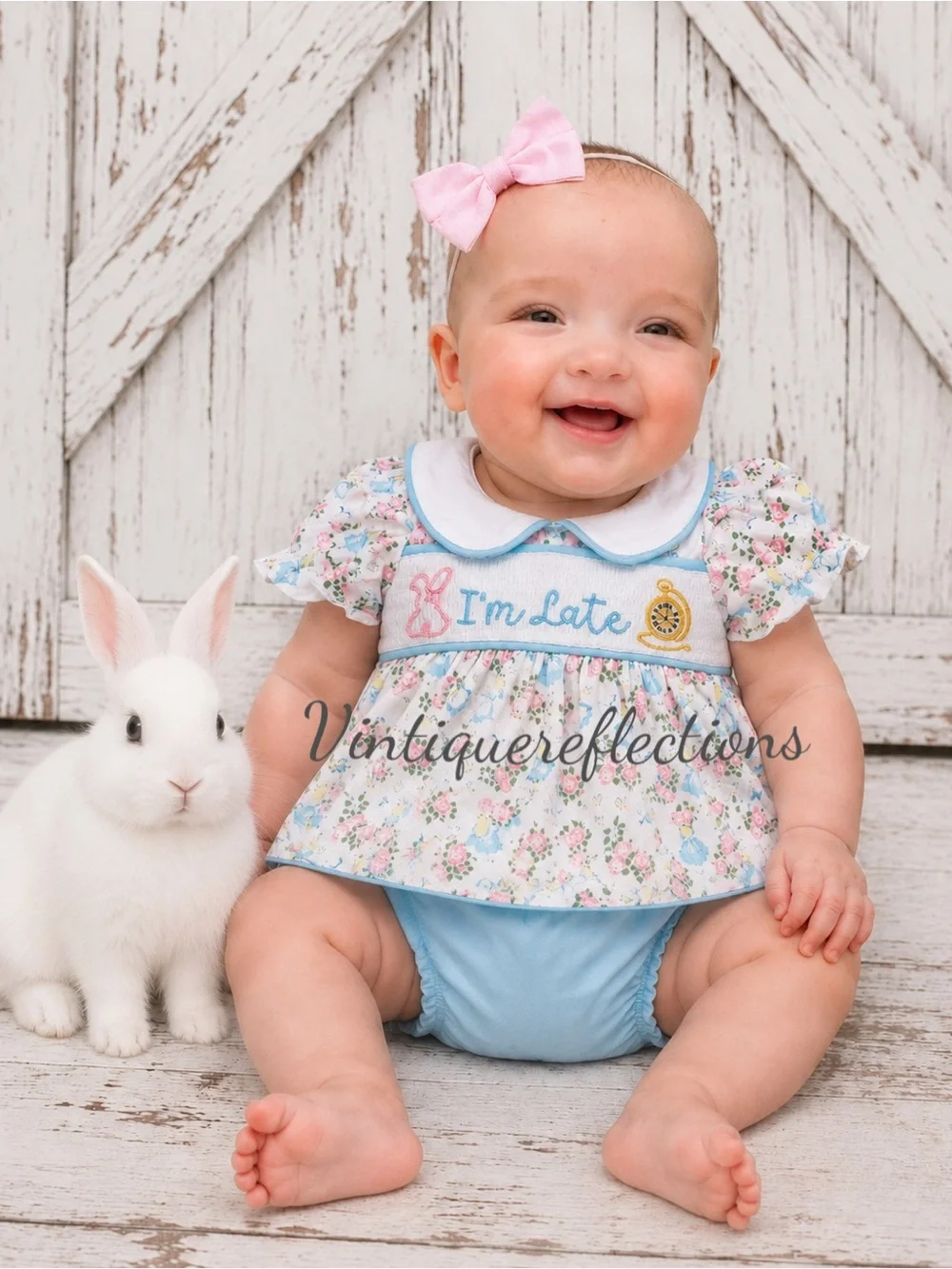 Alice in Wonderland Smocked Bloomer Set