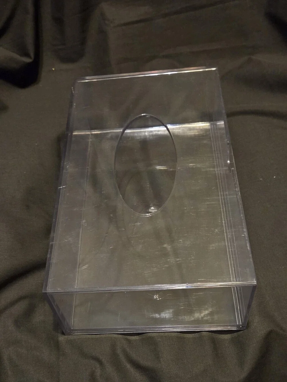 Acrylic Oblong Tissue Glove Box w Pull Out Drawer 9.75x5.5x2.5