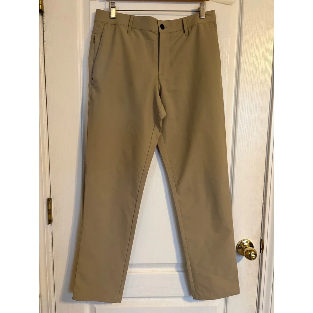 Banana Republic Performance Pants Mens 32x32 Tan Excellent Tech Chino Trousers