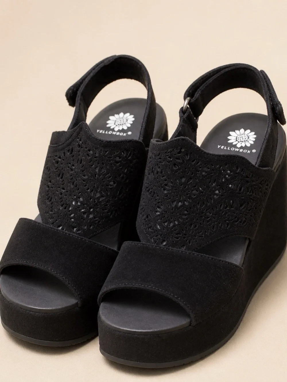 Yellow Box black suede