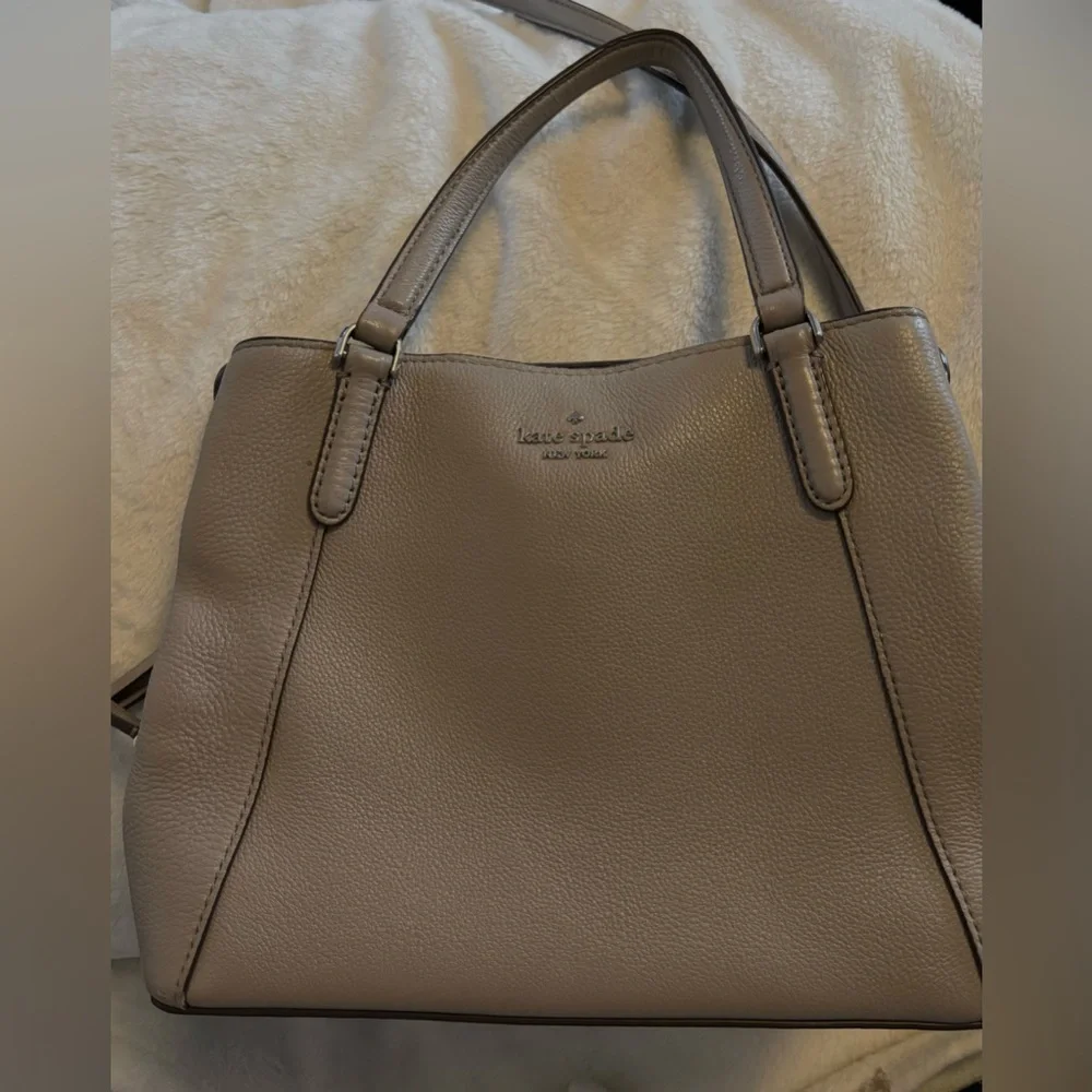 kate spade gray Leather Satchel/cross-body purse