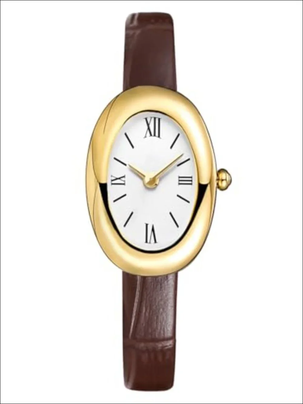 Elegant 24mm Oval Dial Bangle Watch - Quartz Movement, Water Resistant