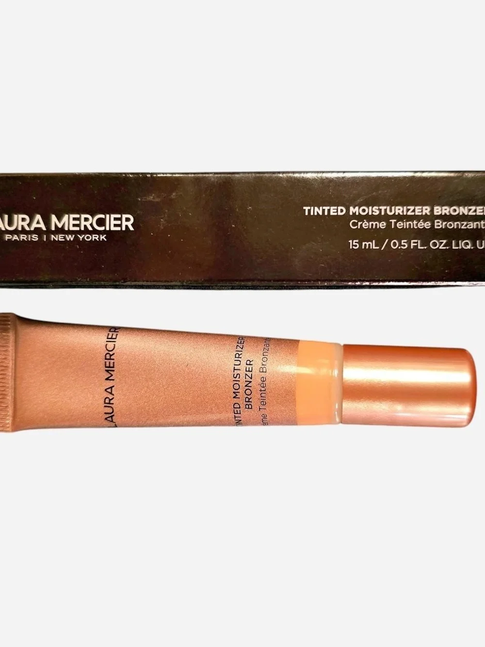 Laura Mercier Tinted Moisturizer Bronzer Shade 02 Sundrop Bronze Tube Gold Cap