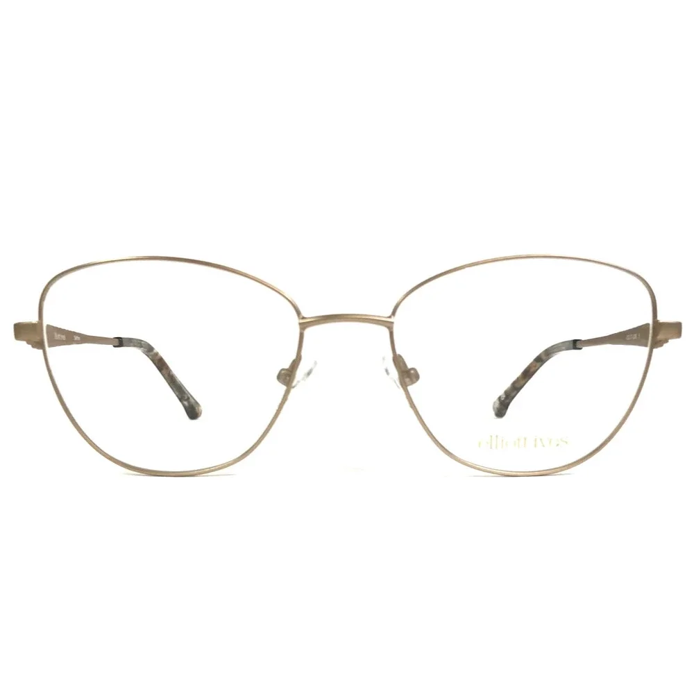 Elliott Ives Eyeglasses Frames Saffron YG Yellow Gold Cat Eye Wire Rim 52-17-135