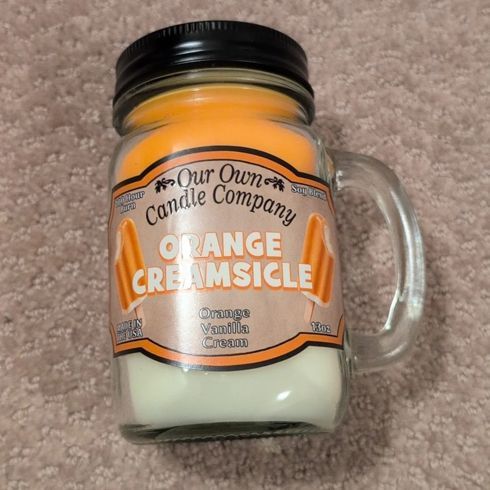 Orange Creamsicle Soy Blend Candle 13 oz Mason Jar NEW