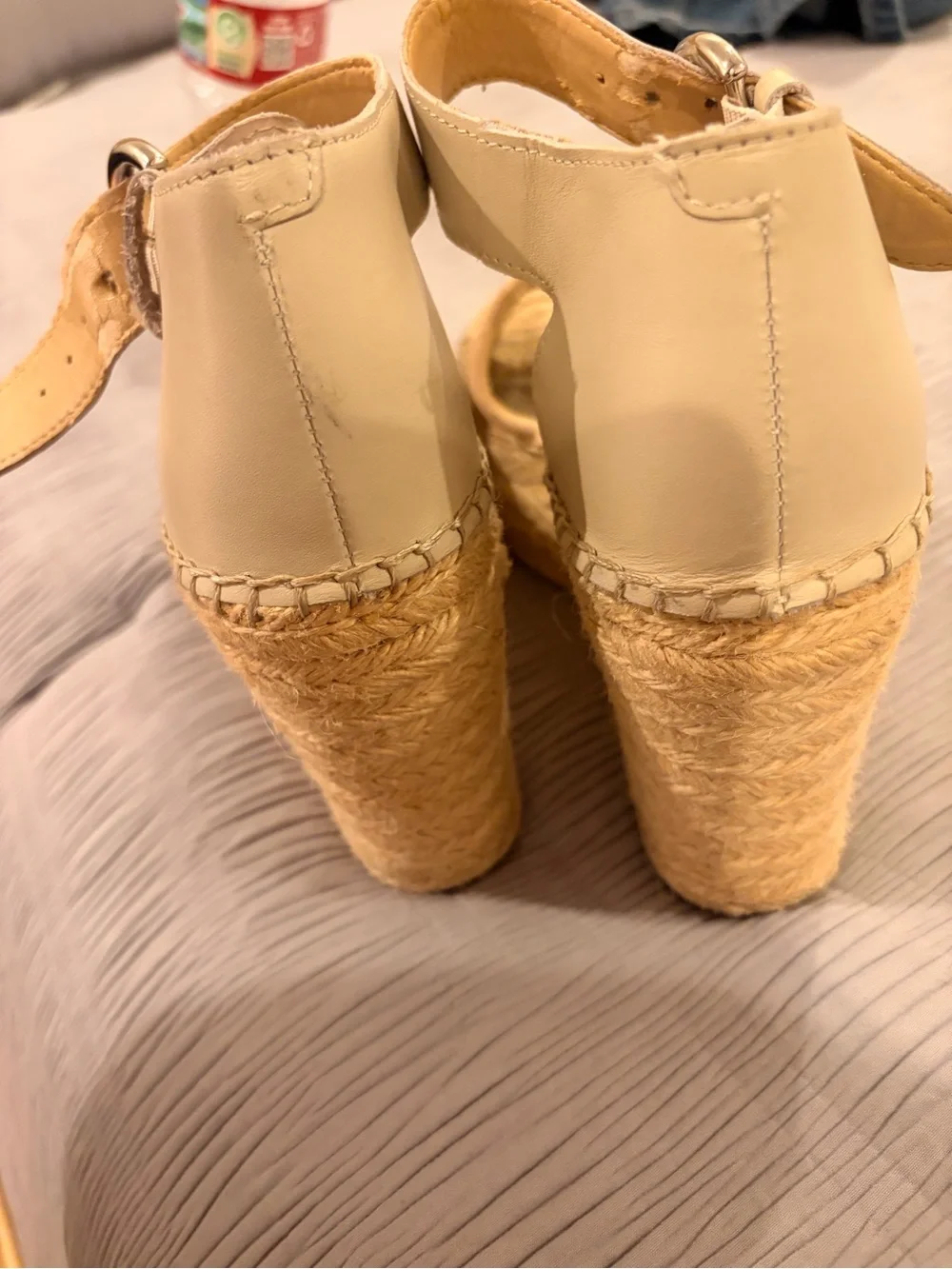 Marc Fisher beige strap adds