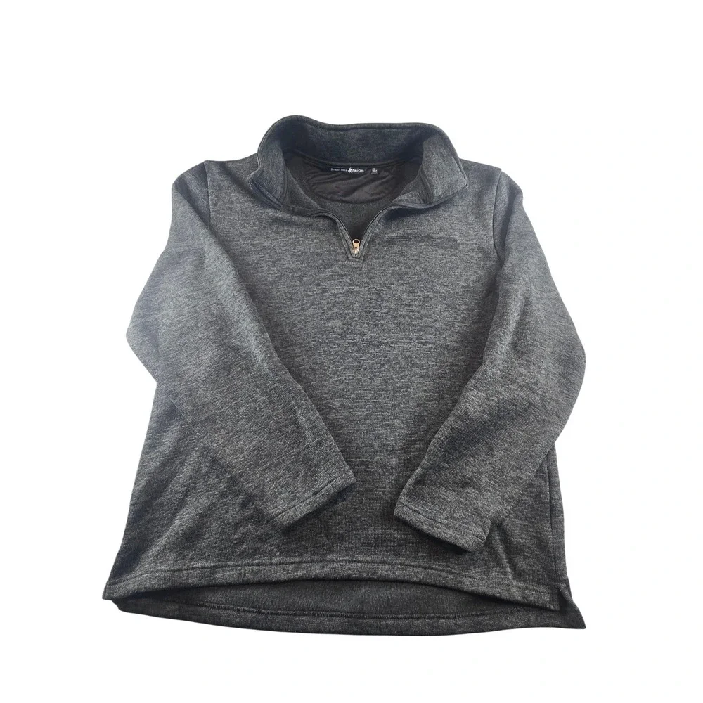 Beverly Hills Polo Club Mens Large Gray Heathered Quarter Zip Fleece Pullover