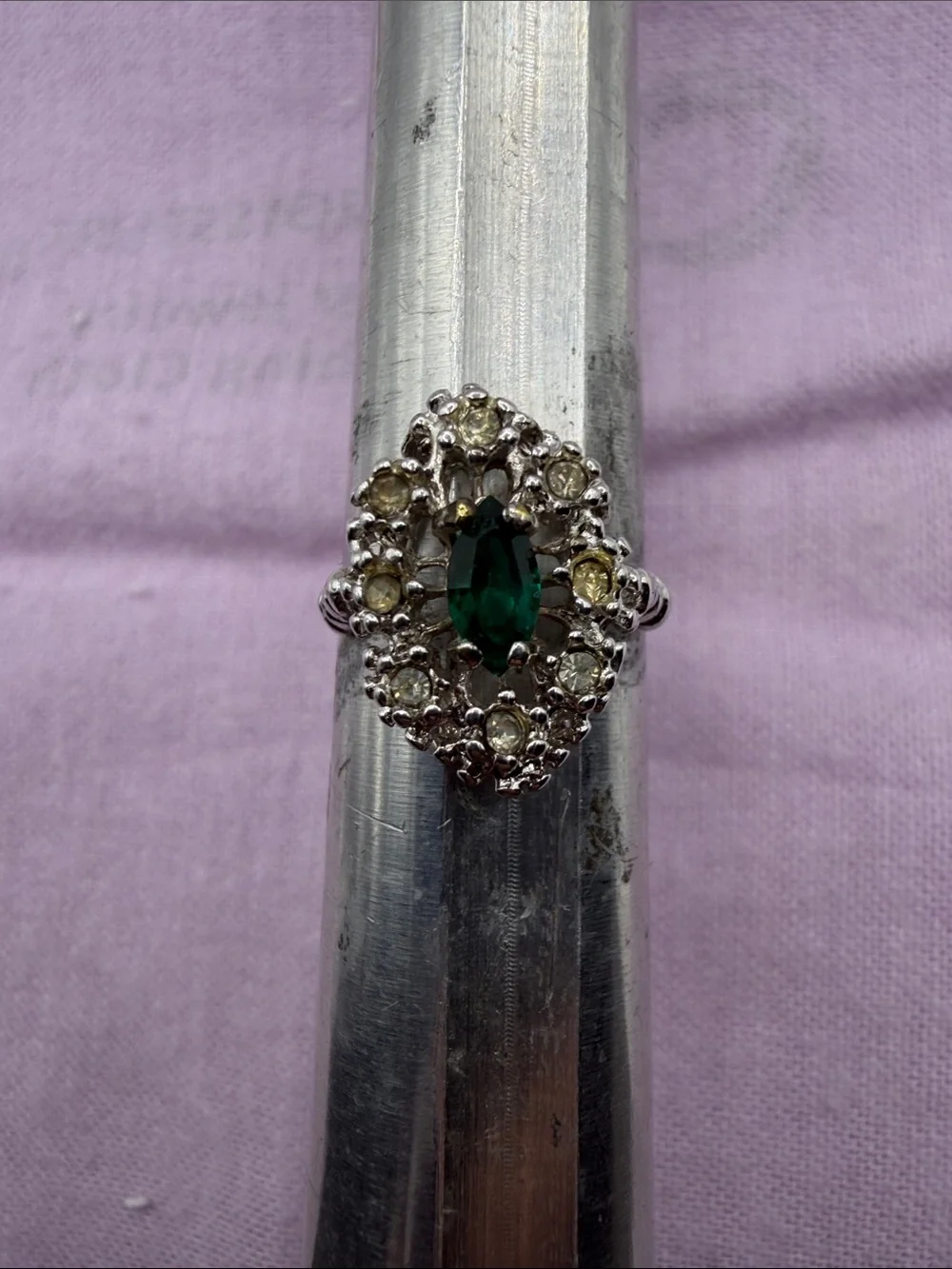 Emerald Green Marquise Cluster Ring - Women Jewelry