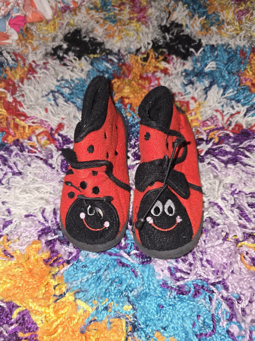 Toddler Red Ladybug Slippers - Soft Indoor Shoes