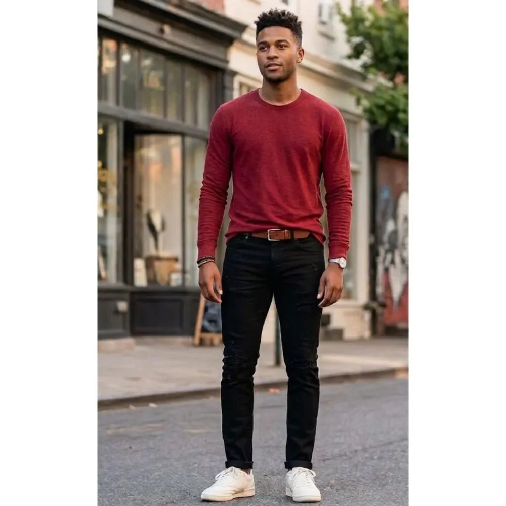 J. Crew Long-sleeve Slub Cotton Tee Men's Size XL