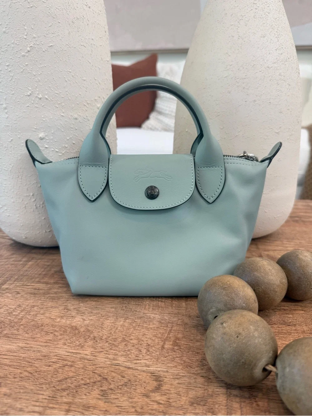 Longchamp polyester flat lined