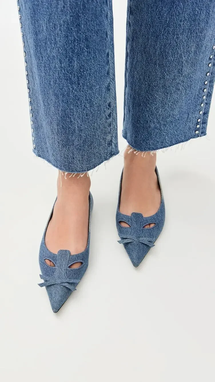 NEW Marc Jacobs Kat Ballerina denim flat shoes size 7