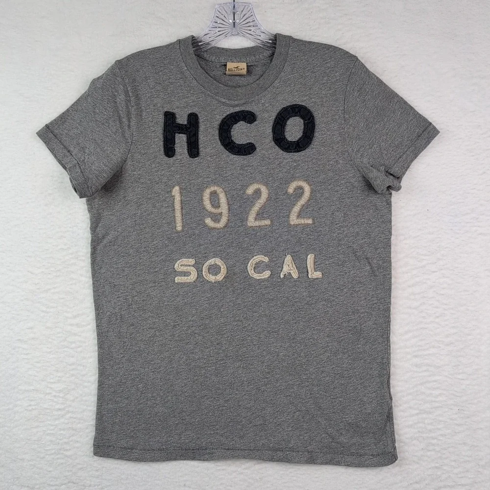 Vintage‎ Y2K Hollister California Gray Short Sleeve Graphic T Shirt Size Medium