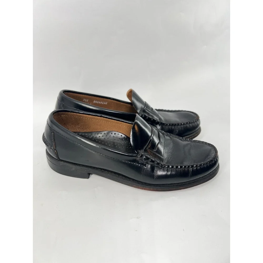 Sebago Classic Handsewns Leather Penny Loafers 9.5 E Black Genuine Preppy Ivy