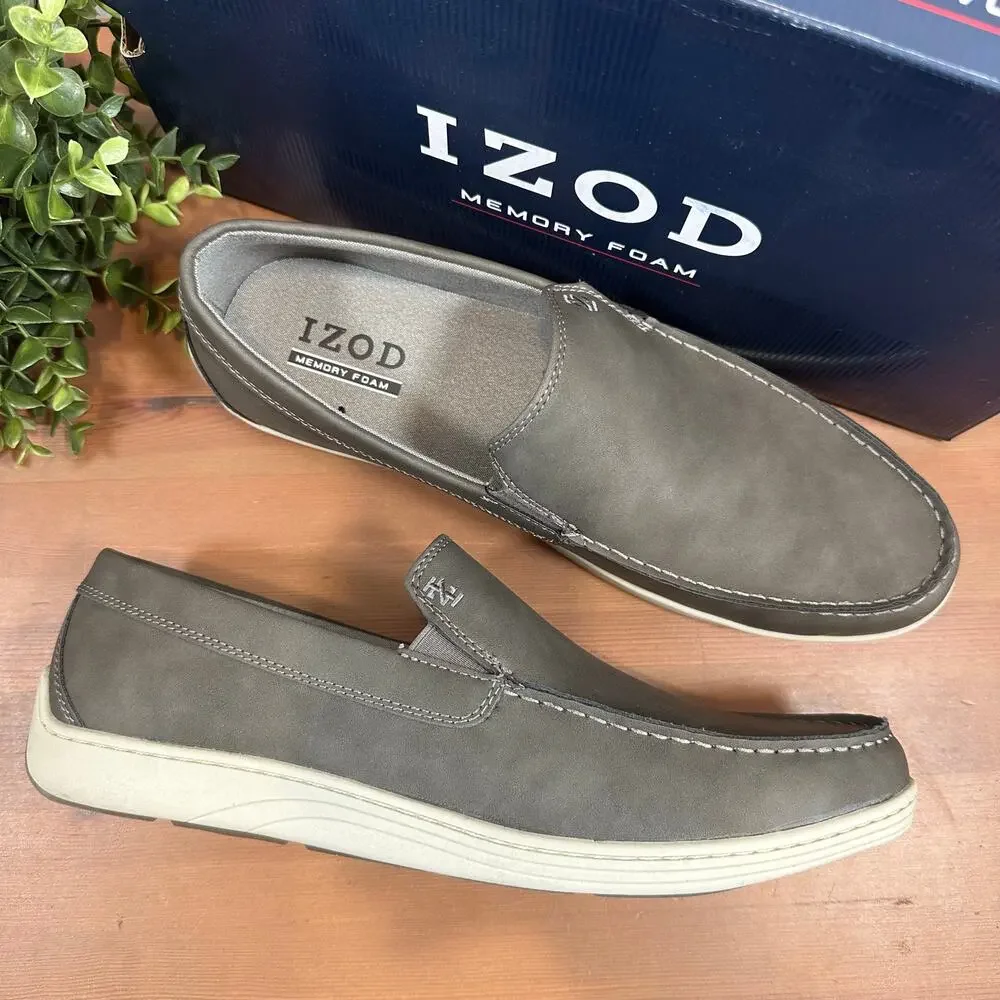 Izod Men's Seapoint Grey Memory‎ Foam Loafers Size 13