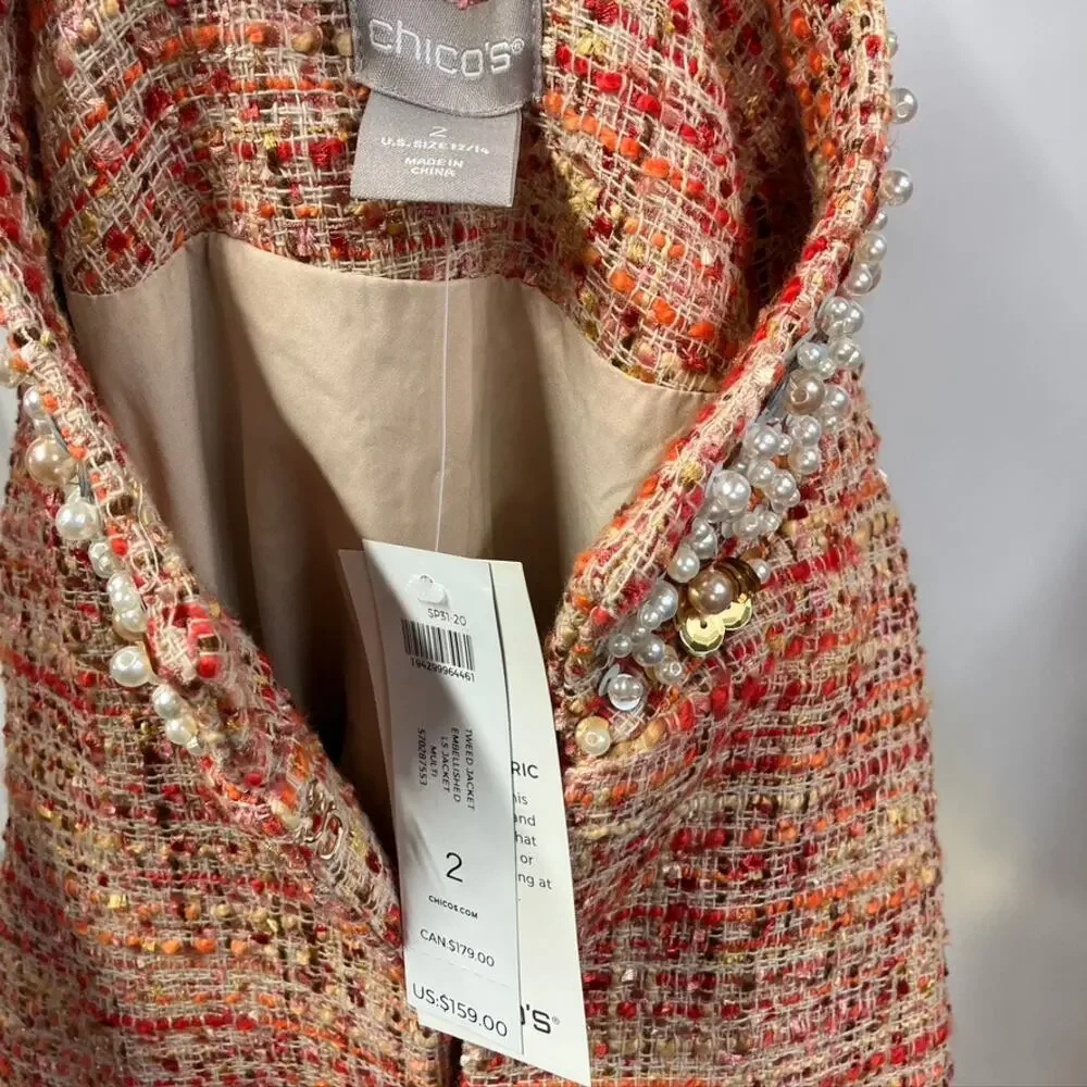Chicos tweed 24in jacket